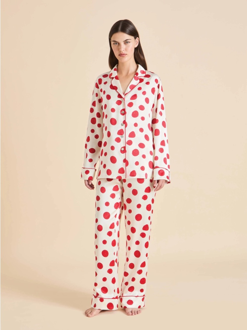 NWT Olivia von Halle Lila Sonnet Ivory Wax Seal Pajama Set